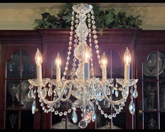 Beautiful Glass Chandelier; All Glass Prisms