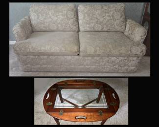 Nice Sleeper Sofa and Drop Leaf Coffee Table