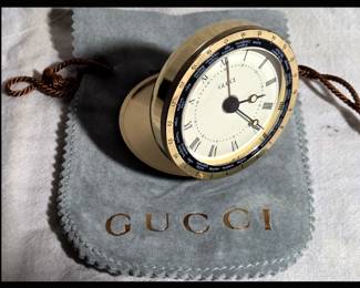 Gucci Travel Clock with Gucci Case 