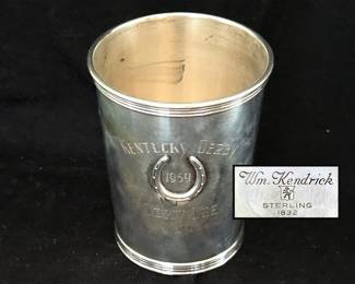 1959 Sterling  Silver Kentucky Derby Cup; Tommy Lee Winning Horse &  Willie Shoemaker Jockey