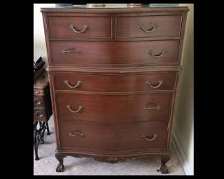 Vintage Chest on Chest with Claw Feet 