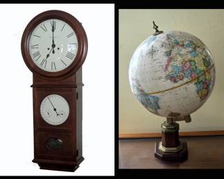 Herman Miller Wall Clock and Vintage Globe