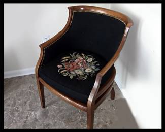 Biedermeier Style Chair with Tapestry Upholstery 