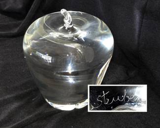 Steuben Heavy Glass Apple