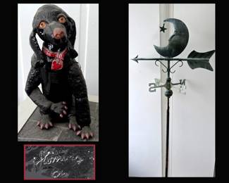 Janice Conners, Local Artist, Signed Poodle and Weather Vane