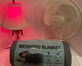 Weighted Blanket, Fan  Lamp