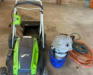 Electric lawnmower and shop vac