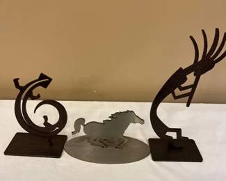 Southwestern Metal Figures And Mustang.