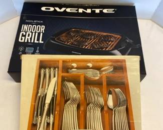 Indoor grill and silverware