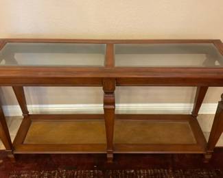 Wood Entryway Table With Glass Top