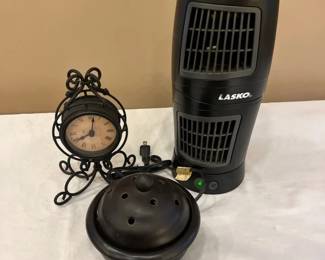 Clock, Incense, Burner, And Little Fan