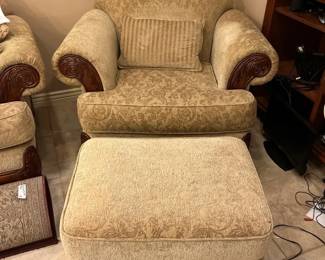 Large Tan Chair  Ottoman