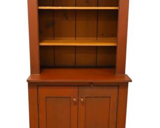 Vintage Red Step Back Cupboard