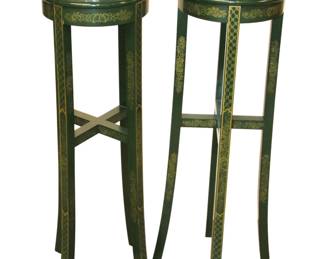 Pair of Asian Painted Decorated Pedestals