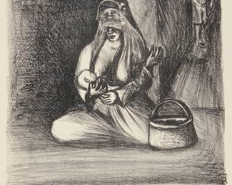155 Francisco Mora (1922-2002, Mexican) Untitled (Woman with baby), 1944 Lithograph on paper Edition: 5/10 Signed, dated, and numbered in pencil in the lower margin: Mora / 1944 Image: 10.5" H x 9.5" W; Sheet: 15" H x 11" W Estimate: $200 - $300