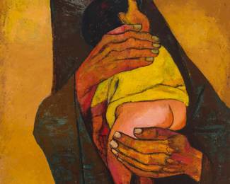 68 Eduardo Kingman (1913-1994, Ecuadorian) Figure with sleeping child, 1972 Oil on canvas Signed and dated lower left: E. Kingman / 72 27.25" H x 23.75" W Estimate: $6,000 - $8,000