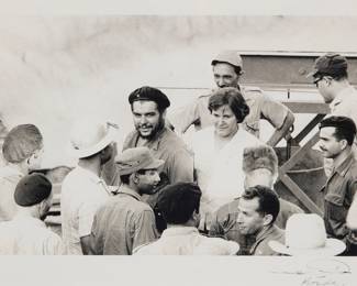 196 Alberto Korda (1928-2001, Cuban) Untitled (Che Guevara and crowd) from the series "Fábrica de Nicaro," circa 1960s Gelatin silver print on paper From the edition of unknown size and date (printed circa 1980) Signed and with the artist's device in ink in the lower right margin: Alberto / Korda Image: 8.875" H x 13.25" W; Sight: 10.75" H x 14.25" W Estimate: $300 - $500