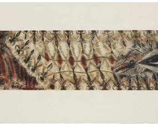 57 Francisco Toledo (1940-2019, Mexican) "Insectos," 1999 Drypoint, etching and aquatint on Hahnemühle paper Edition: 10/25 Signed and numbered in pencil in the lower margin: Toledo; Taller de Grabado Fernando Sandoval, Oaxaca, Mexico, prntr., with their blindstamp in the lower right margin corner Plate: 7.625" H x 23.875" W; Sheet: 15.375" H x 31.25" W Estimate: $3,000 - $4,000