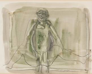 137 Francisco Toledo (1940-2019, Mexican) "Descanso" Watercolor and ink on paper Signed in pencil lower right: Toledo; titled by repute Sight: 7.75" H x 10.5" W Estimate: $1,500 - $2,000