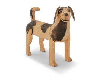 217 Manuel Jiménez Ramírez (1919-2005, Mexican) A polychrome carved copal wood dog alebrije, mid/late 20th century; Oaxaca, Mexico Unmarked 7.75" H x 9.75" W x 3.25" D Estimate: $400 - $600