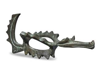 56 Francisco Toledo (1940-2019, Mexican) "Cayman," 1974 Patinated bronze Edition: IV/VII Signed and numbered at the underside of the head: Toledo 3.625" H x 7.5" W x 2.5" D Estimate: $5,000 - $7,000