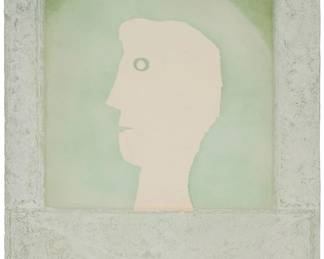 109 Rufino Tamayo (1899-1991, Mexican) "Cabeza en la Ventana" from the "16 Aguafuertes" series, 1976 Etching in colors on handmade Guarro paper Edition: P de a X/X (aside from the edition of 75) Signed and numbered in black pencil along the lower edge: R. Tamayo; Ediciones Poligrafa, Barcelona, Spain, prntr. and pub. Image/Sheet: 29.25" H x 22" W Estimate: $2,000 - $3,000