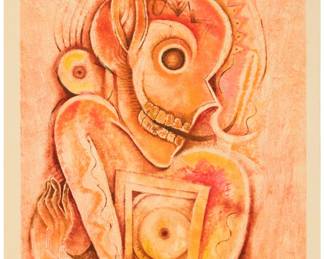 244 Byron Gálvez (1941-2009, Mexican) Untitled Mixed media on paper Signed lower right: Byron Image: 23.625" H x 17.75" W; Sheet: 25.625" H x 19.625" W Estimate: $500 - $700