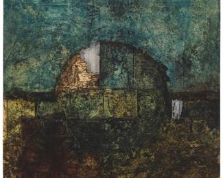 252 Carlos Torres (b. 1955, Colombian) "Wavegando," 1996 Acrylic and mixed media including wire mesh on panel Signed, titled, dated, and inscribed verso: Carlos Torres / 96 / "San Diego" 47.25" H x 47.25" W Estimate: $400 - $600