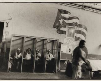 193 José A. Figueroa (b. 1946, Cuban) "La Habana," from the "Esa bandera" series, 1976 Gelatin silver print on paper From the edition of unknown size Signed, titled, and dated in pencil on the overmat, lower right and left, respectively: Figueroa / 1976 Image: 8.375" H x 12.375" W; Sight: 8.875" H x 12.875" W Estimate: $300 - $500