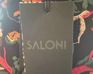 NEW WITH TAGS • SALONI "Grace" Embroidered Off-the-Shoulder Designer Dress