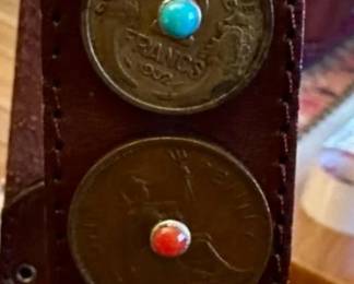 Boho Western Coin on Heavy Leather Belt