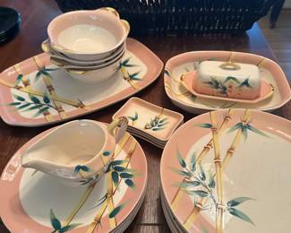 Vintage Weil Mare Malay Bamboo Pattern Dinner Set