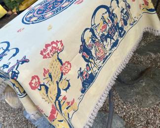 40s Iconic Mexicana Block Print On Cactus Cloth