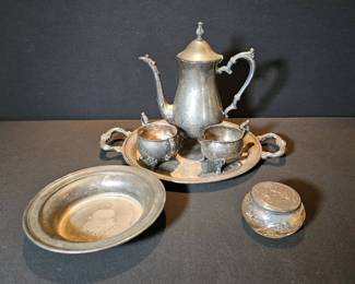 Vintage VictorianStyle SilverPlated Tea  Coffee Service  Gorham Accent