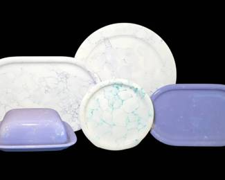 Waechtersbach West Germany Marble Pattern Dish Set
