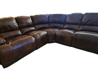 Flexsteel Henry 8718 Series Luxury Leather Power Reclining Modular Sectional