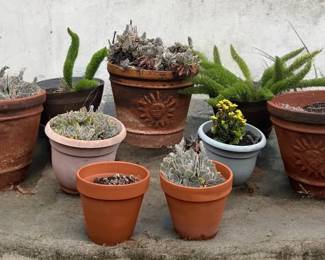 A Trio Of Decorative Clay Pots  More
