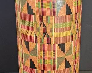 Remo Mondo Orange Kente Design Djembe Drum