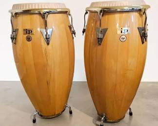 Vintage Pair of Latin Percussion Wood Conga Drums
