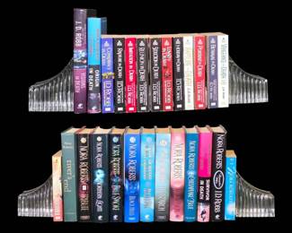Vintage Crystal Bookends  Huge Nora Roberts Lot