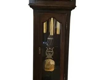 Vintage Kieninger German Grandfather Clock  Beautiful Oak Case Needs TLC  TuneUp