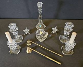 Vintage Crystal Candle Accents...Tiffany  Co. and BLEIKRISTALL