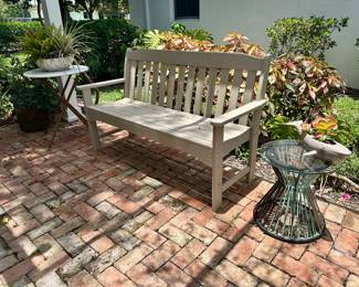 The bench and plants on the left are sold.