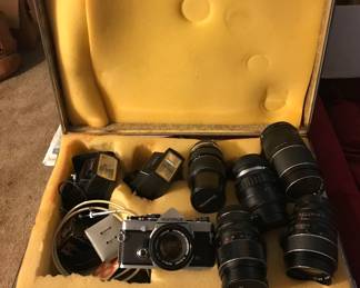 Minolta Camera with several lenses