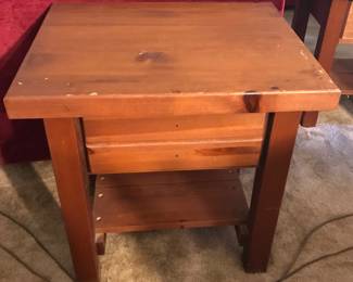 Side table in oak, missing knobs.