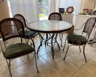 Bistro table and four chairs
