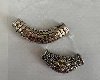 Two JOHN HARDY authentic slides ( you wear them on a necklace) 18K gold and sterling silver