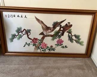 Very large embroider wall art