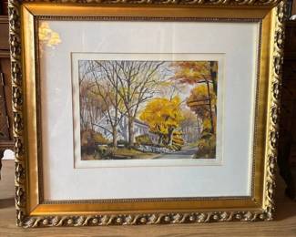 045 26x22watercolorautumninconnecticut