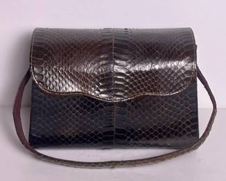 288 vintagedarkbrownsnakeskintexturedsh